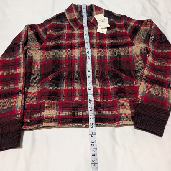 Ralph Lauren Double RL Tartan Cardigan - Red and Tan - Picture 2 of 13